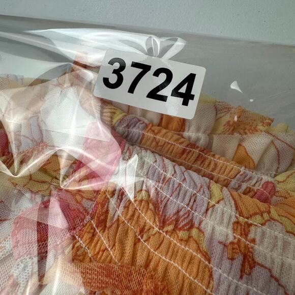 Free People Top Women Extra Small Yellow Floral Boho Beach Festival Whimsy Fairy - Picture 14 of 14